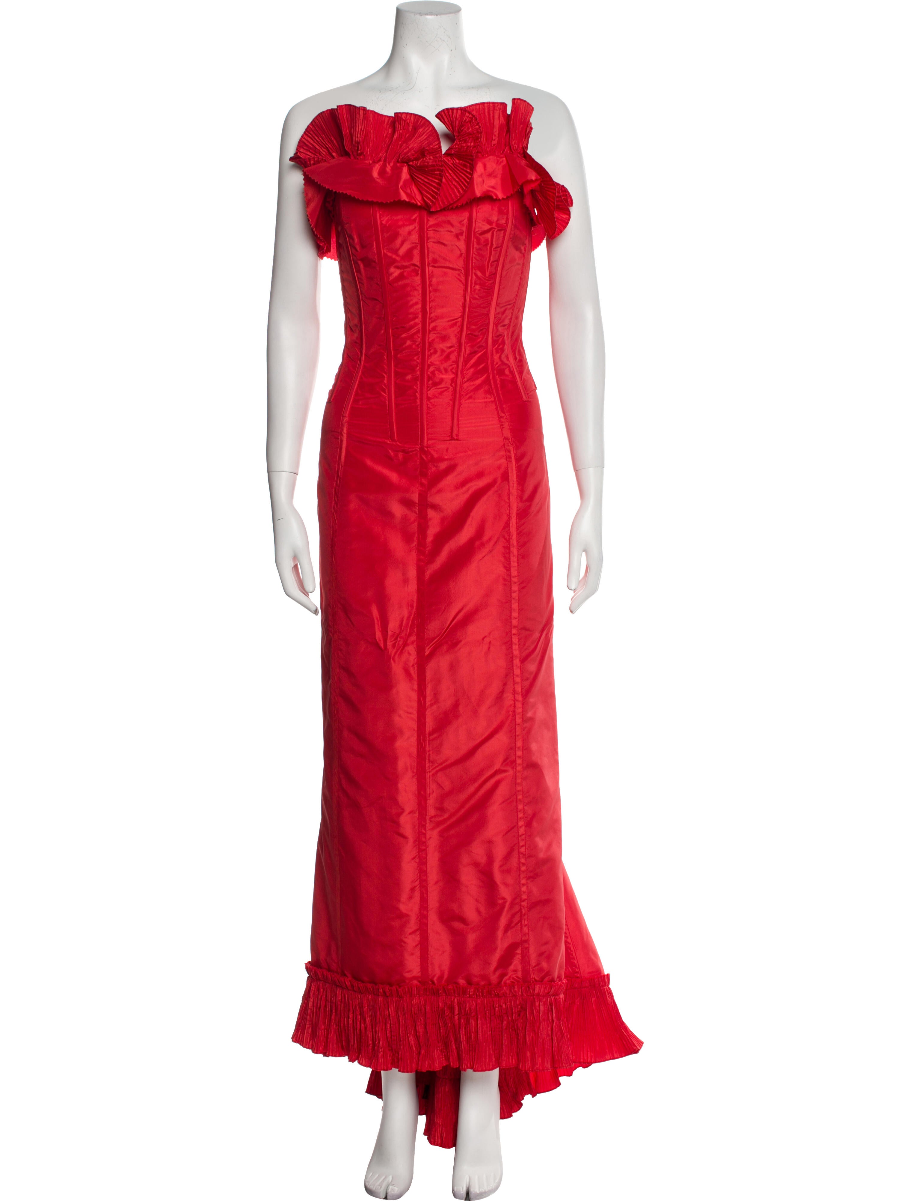 Oscar de la Renta Strapless Long Dress