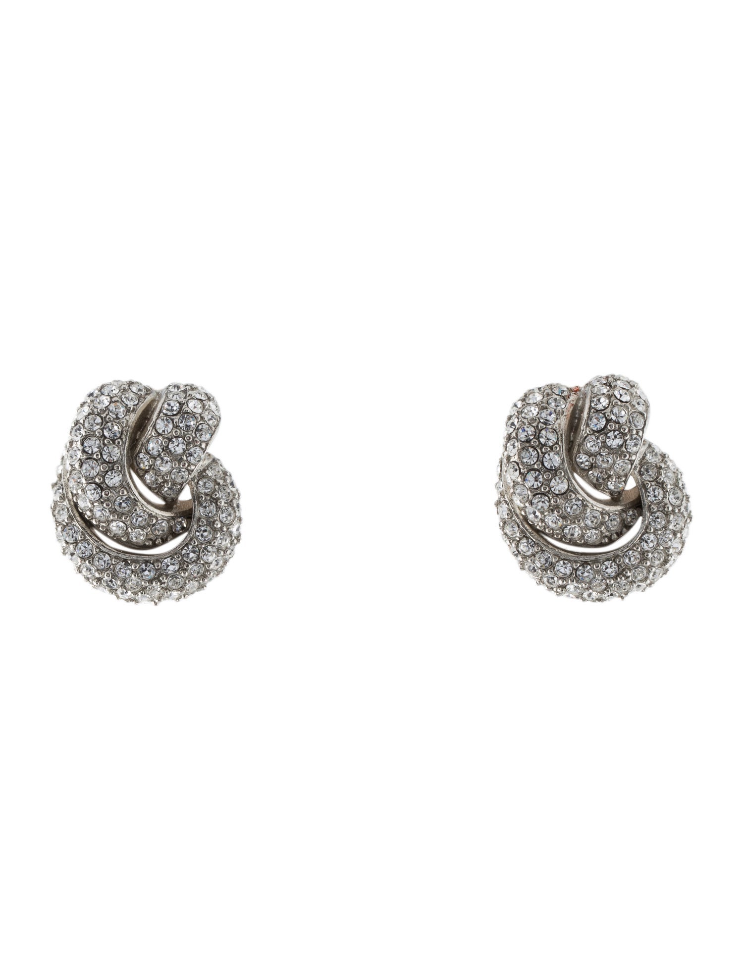 Oscar de la Renta Crystal Love Knot Clip-On Earrings