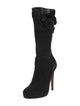 Oscar de la Renta Camellia Accent Suede Boots