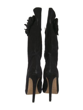Oscar de la Renta Camellia Accent Suede Boots