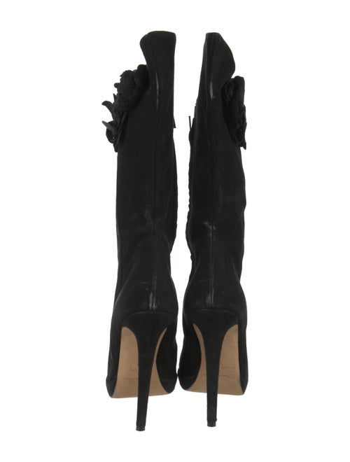 Oscar de la Renta Camellia Accent Suede Boots