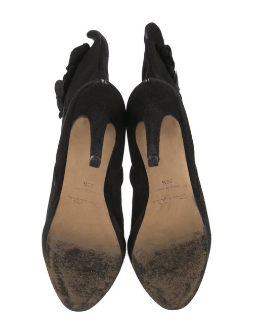 Oscar de la Renta Camellia Accent Suede Boots