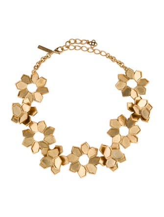 Oscar de la Renta Jagged Flowers Collar Necklace