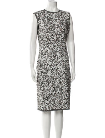 Oscar de la Renta Crew Neck Knee-Length Dress