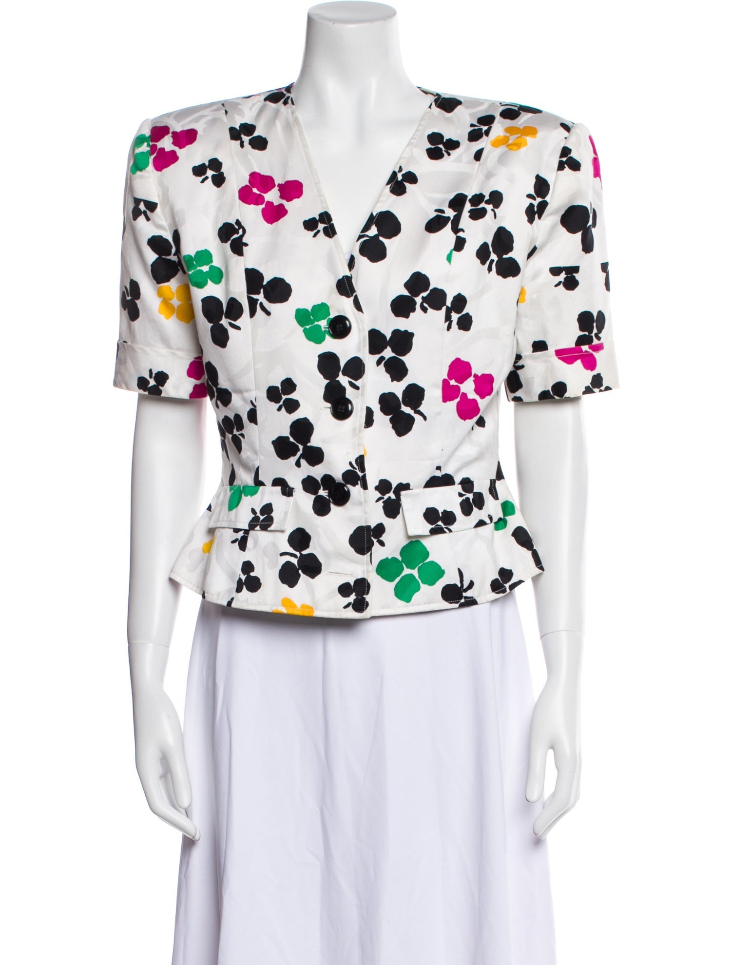 Oscar de la Renta Vintage Floral Print Evening Jacket