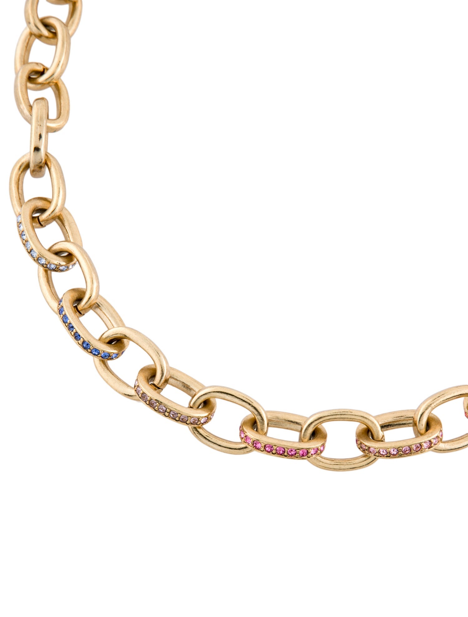 Oscar de la Renta Crystal Rainbow Chain Necklace