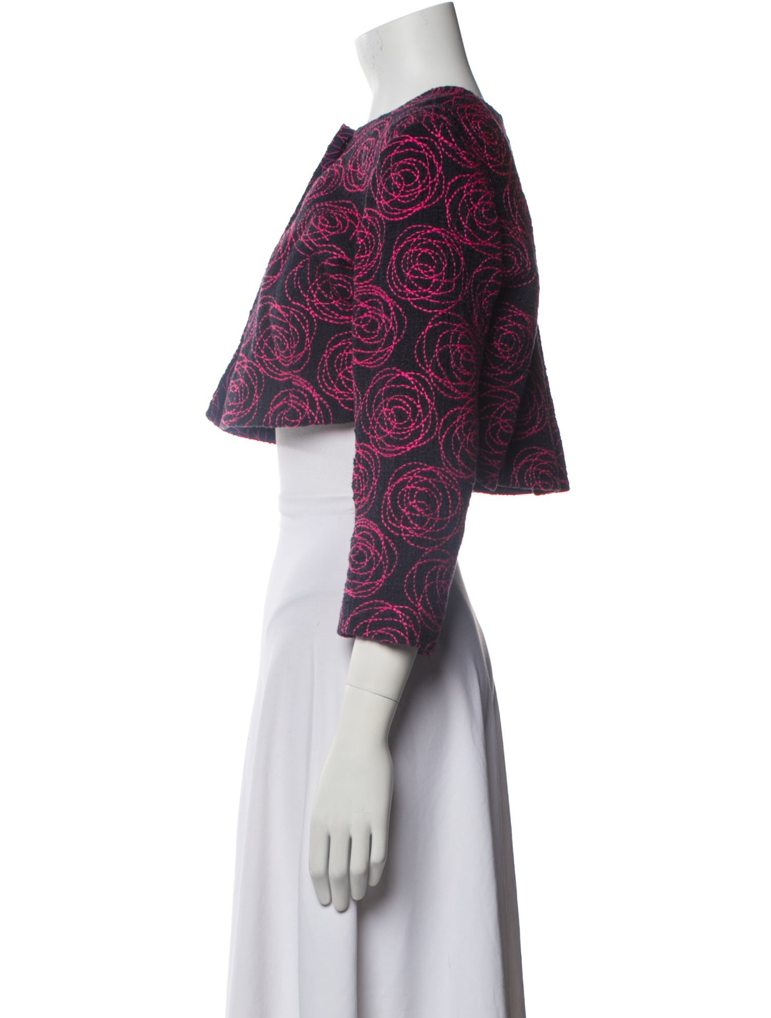 Oscar de la Renta Floral Print Bolero