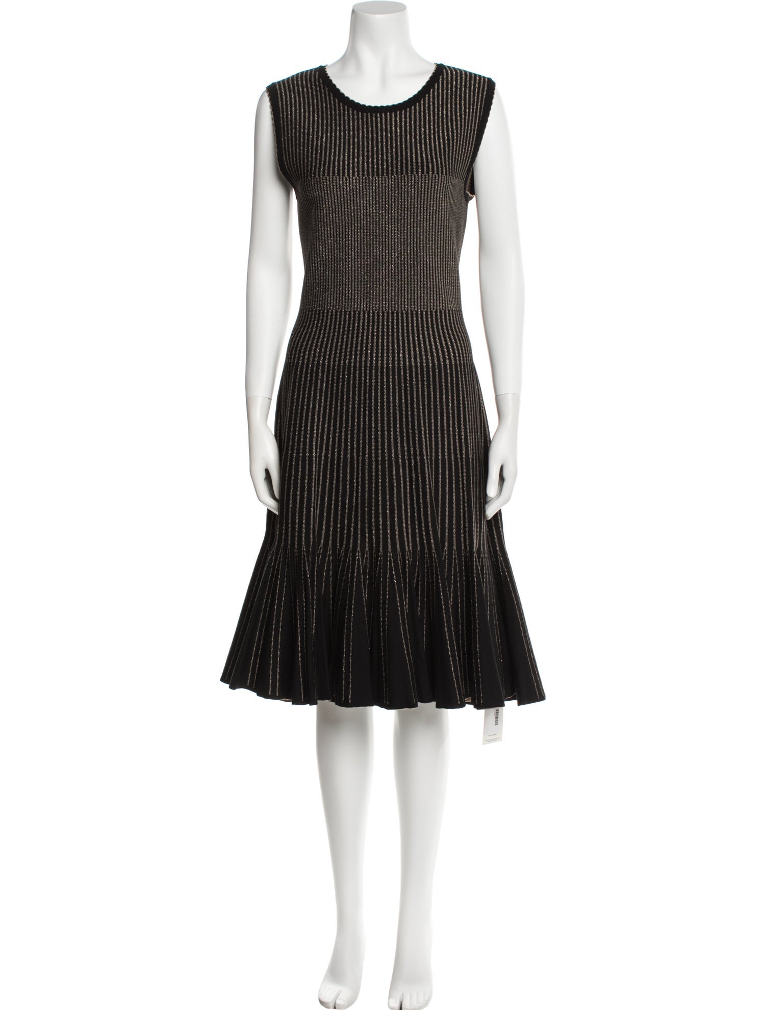 Oscar de la Renta Striped Knee-Length Dress