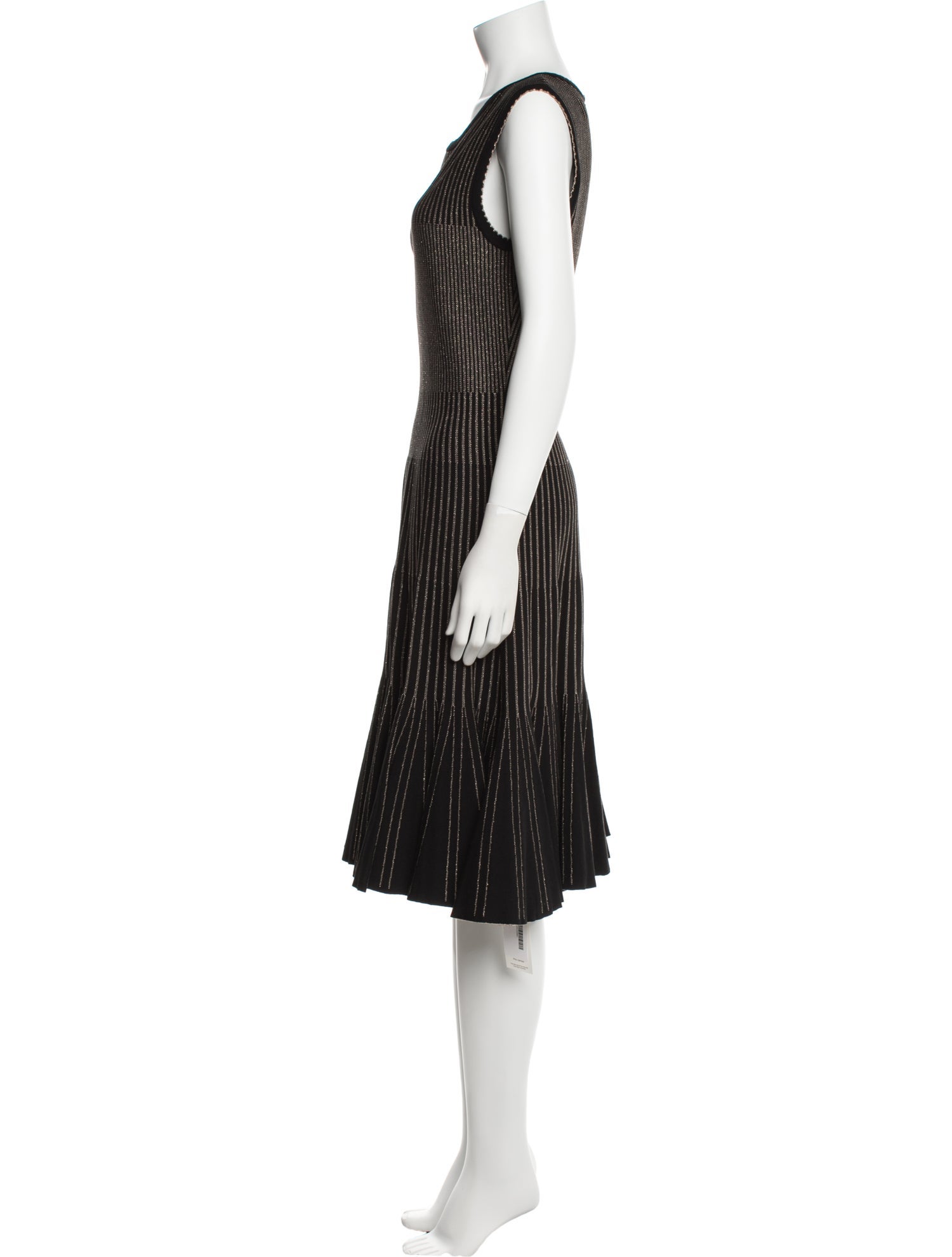 Oscar de la Renta Striped Knee-Length Dress