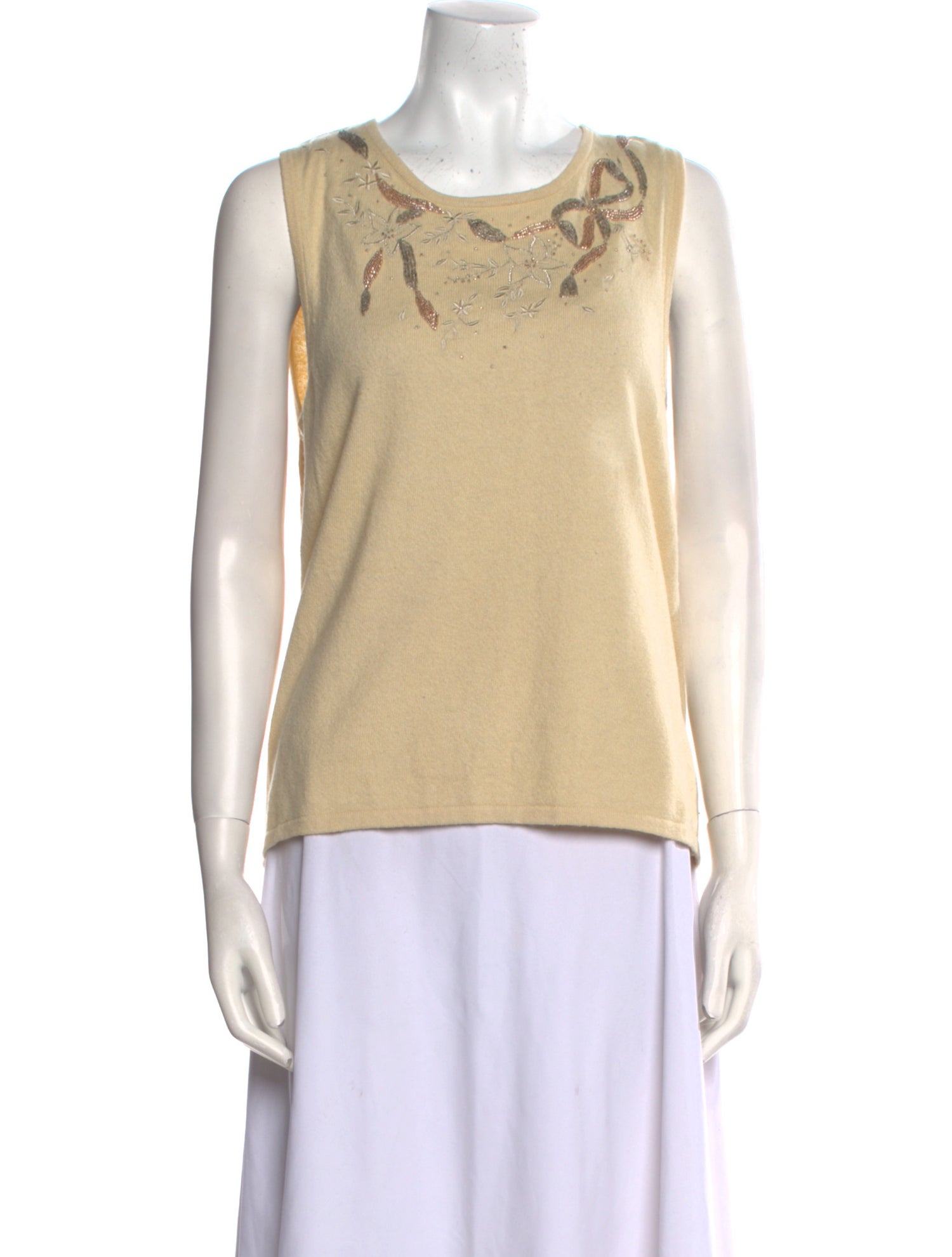 Oscar de la Renta Silk Scoop Neck Top