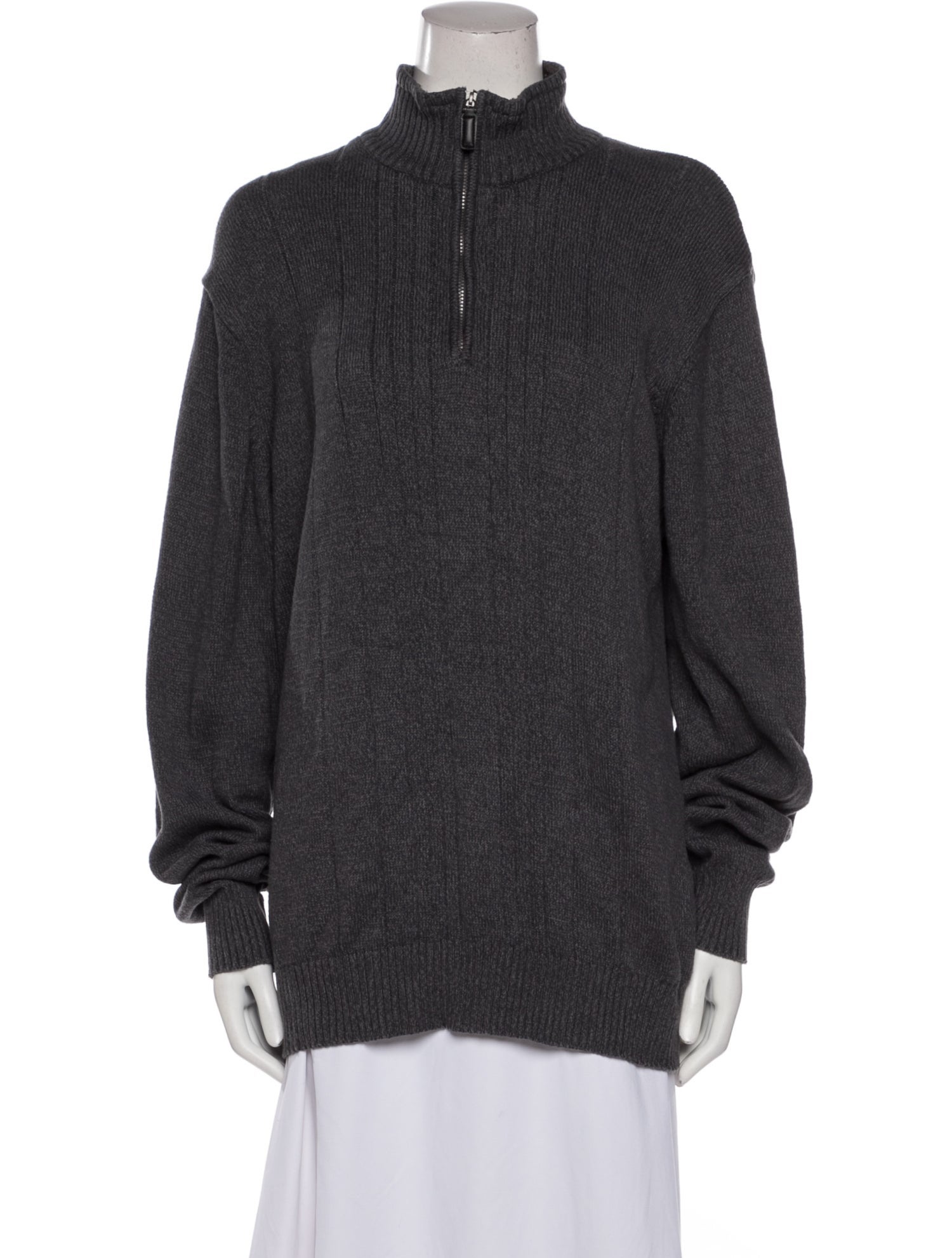 Oscar de la Renta Mock Neck Long Sleeve Sweatshirt