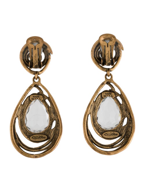 Oscar de la Renta Crystal Swirl Clip-On Earrings