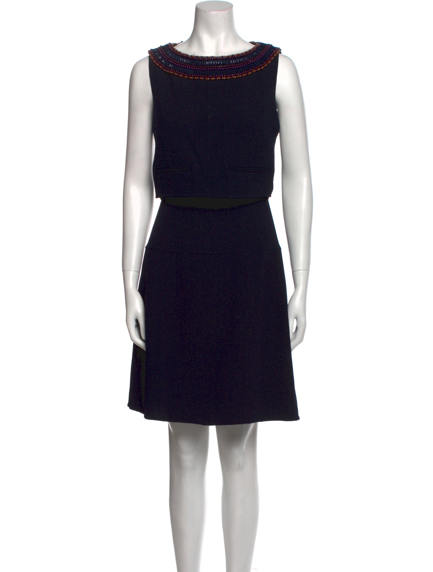 Oscar de la Renta Bateau Neckline Mini Dress