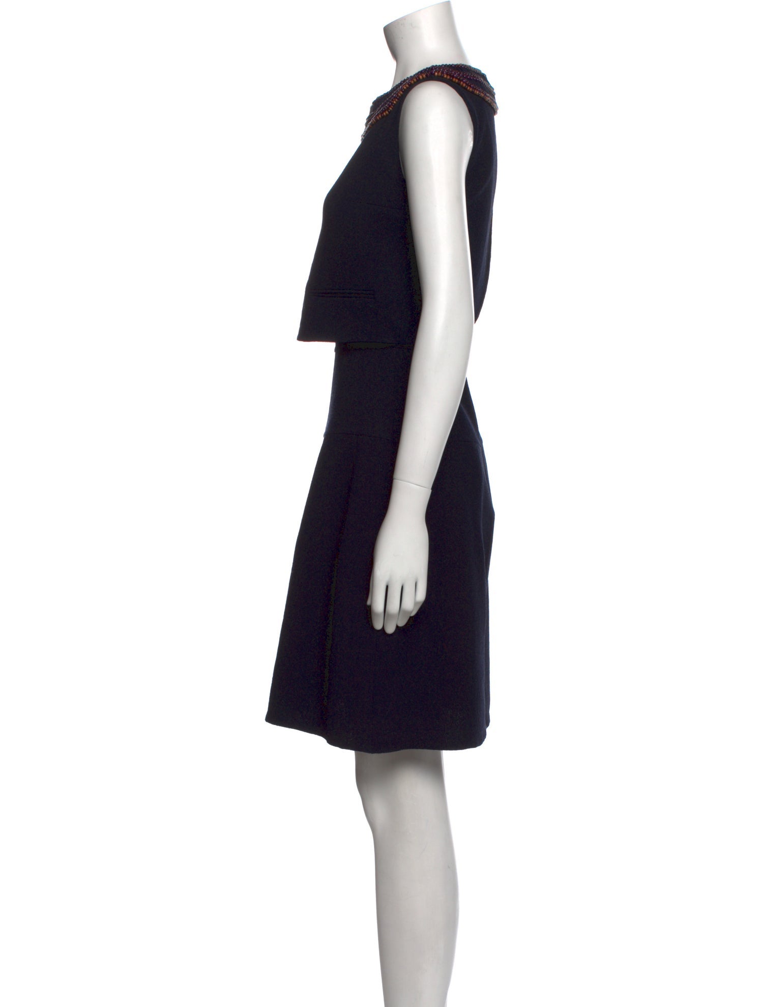 Oscar de la Renta Bateau Neckline Mini Dress