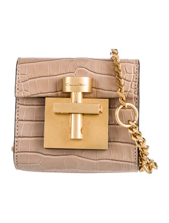 Oscar de la Renta Embossed Leather Minaudière