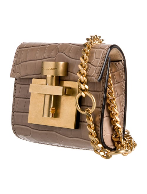 Oscar de la Renta Embossed Leather Minaudière