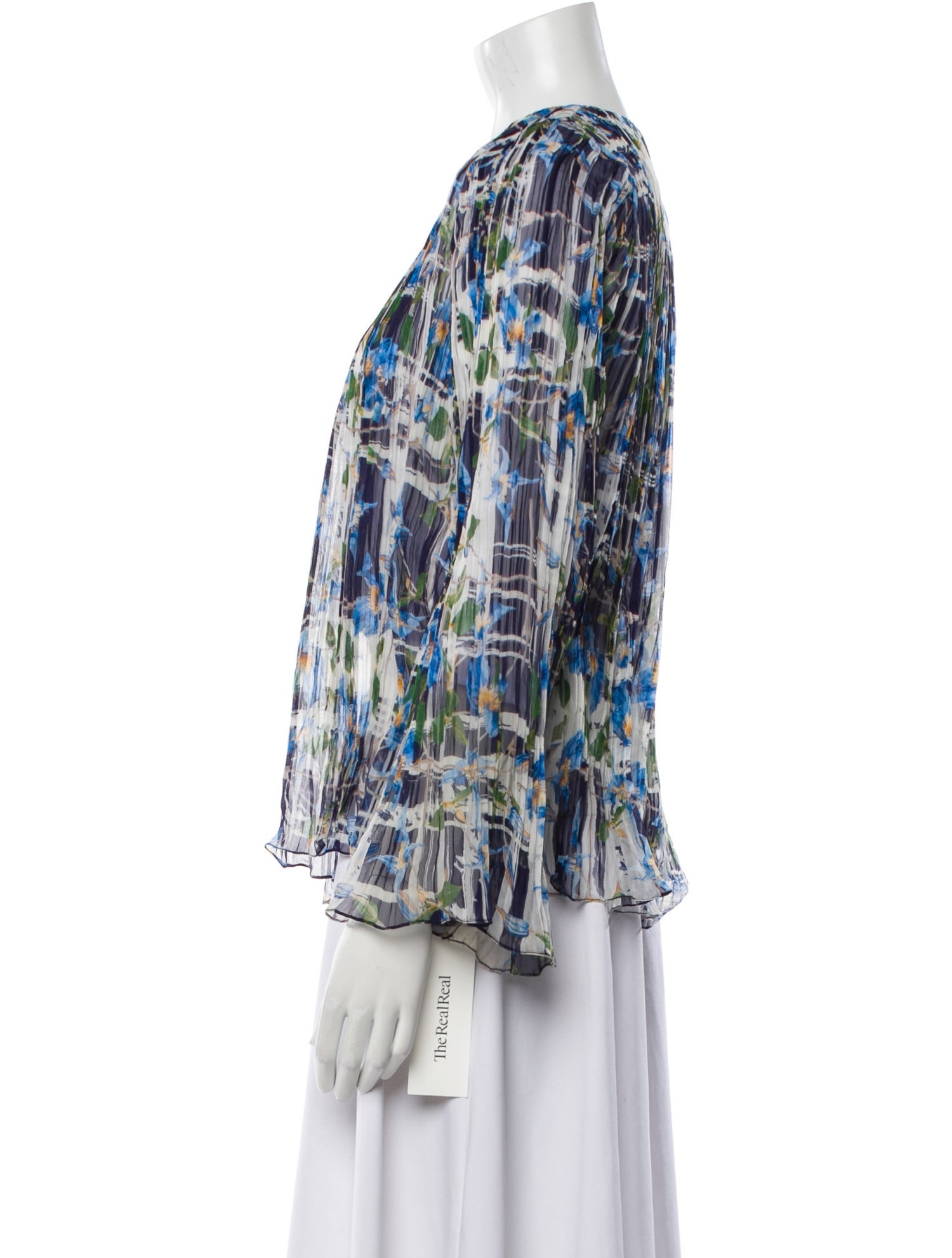 Oscar de la Renta Silk Printed Blouse