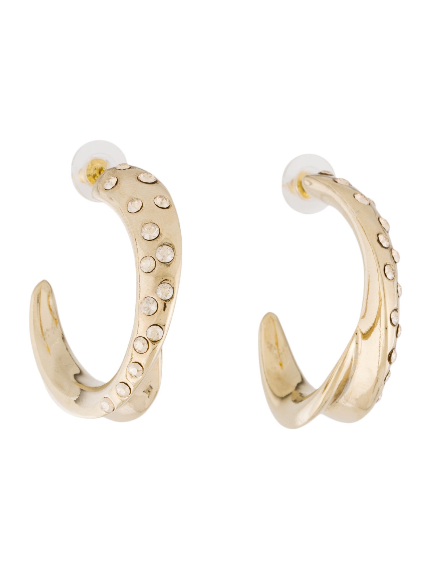 Oscar de la Renta Crystal Hoop Earrings