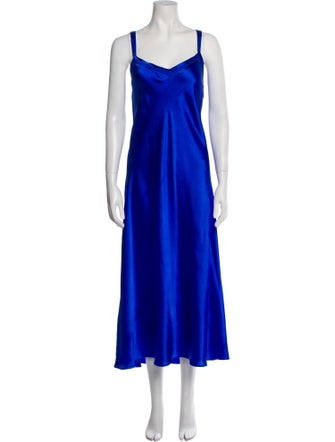 Oscar de la Renta V-Neck Long Dress