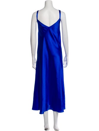 Oscar de la Renta V-Neck Long Dress
