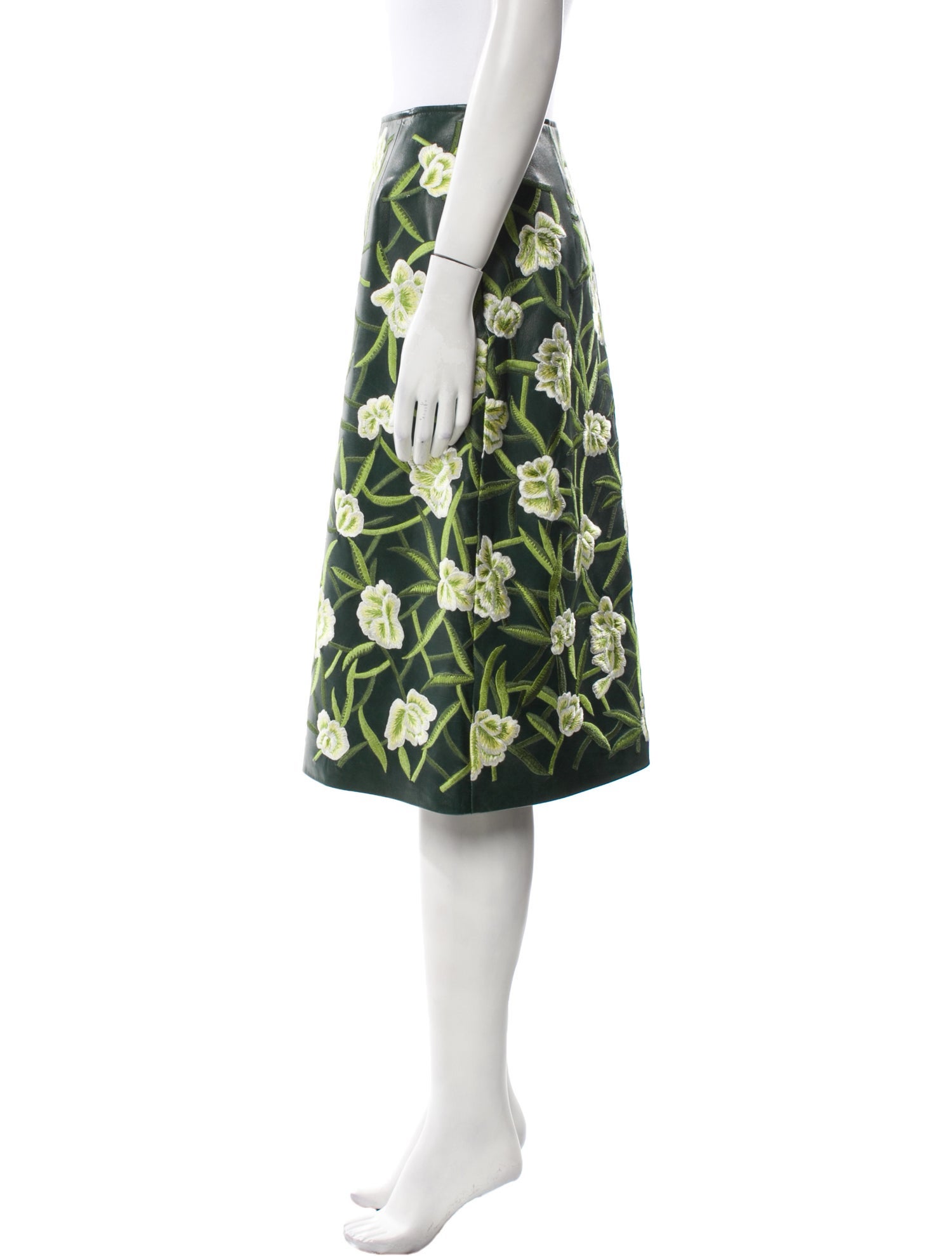 Oscar de la Renta Floral Print Knee-Length Skirt