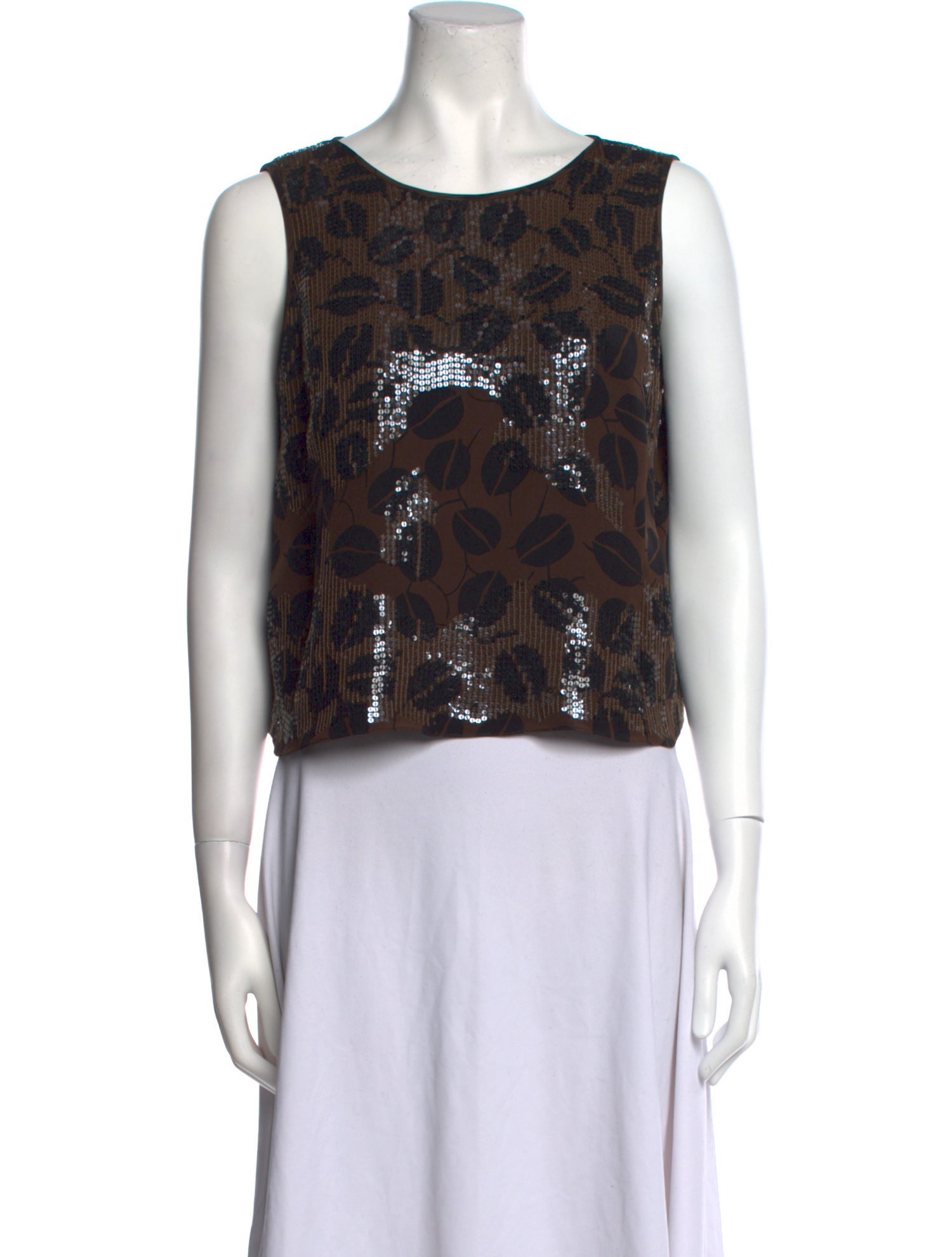 Oscar de la Renta Silk Printed Crop Top