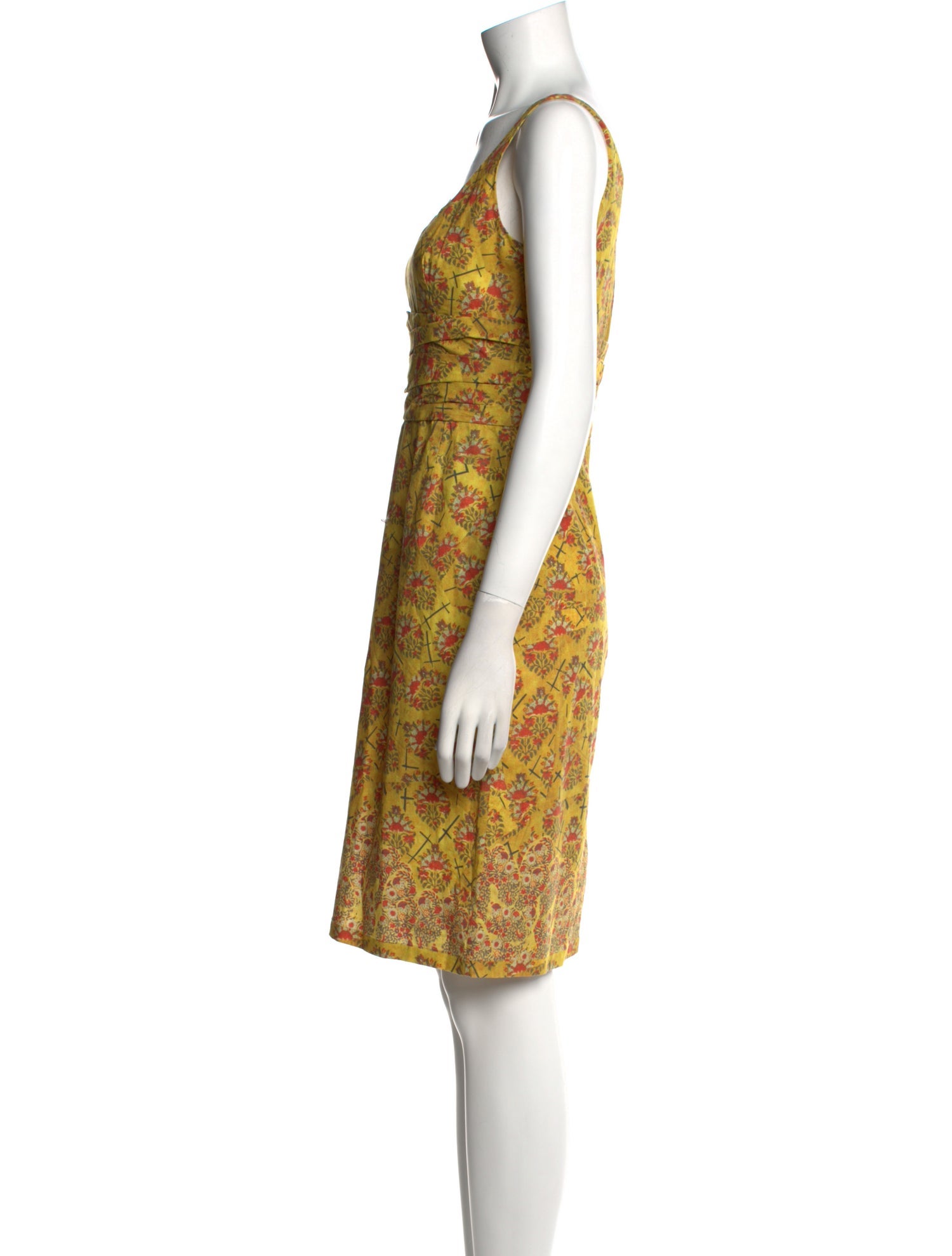 Oscar de la Renta Floral Print Knee-Length Dress