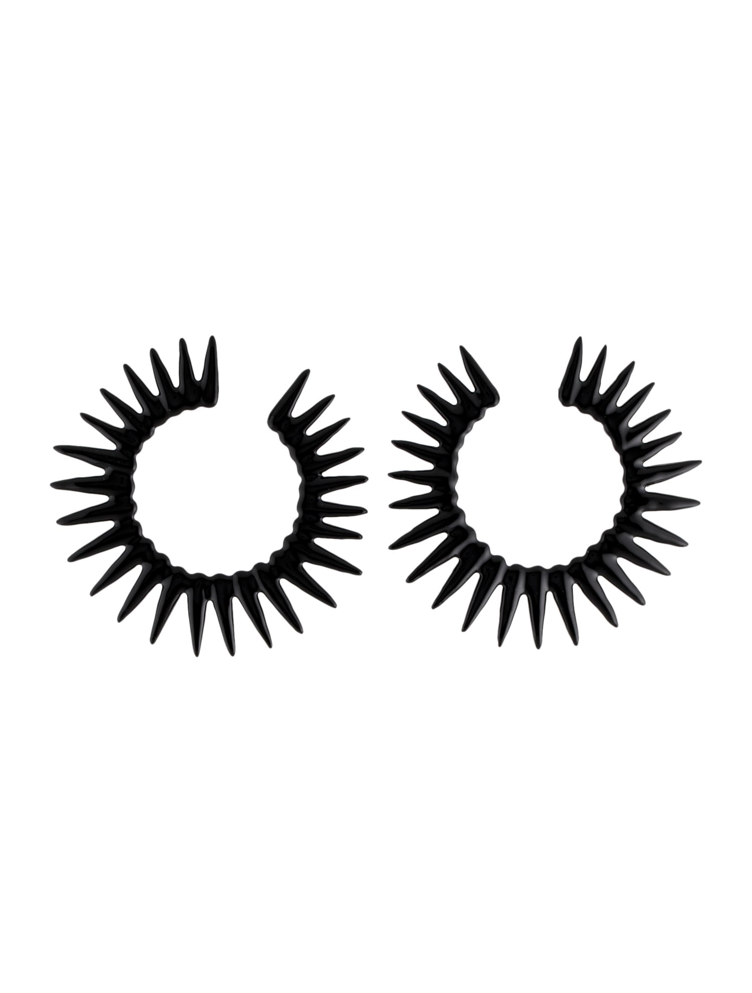 Oscar de la Renta Enamel Large Sea Urchin Hoop Drop Earrings