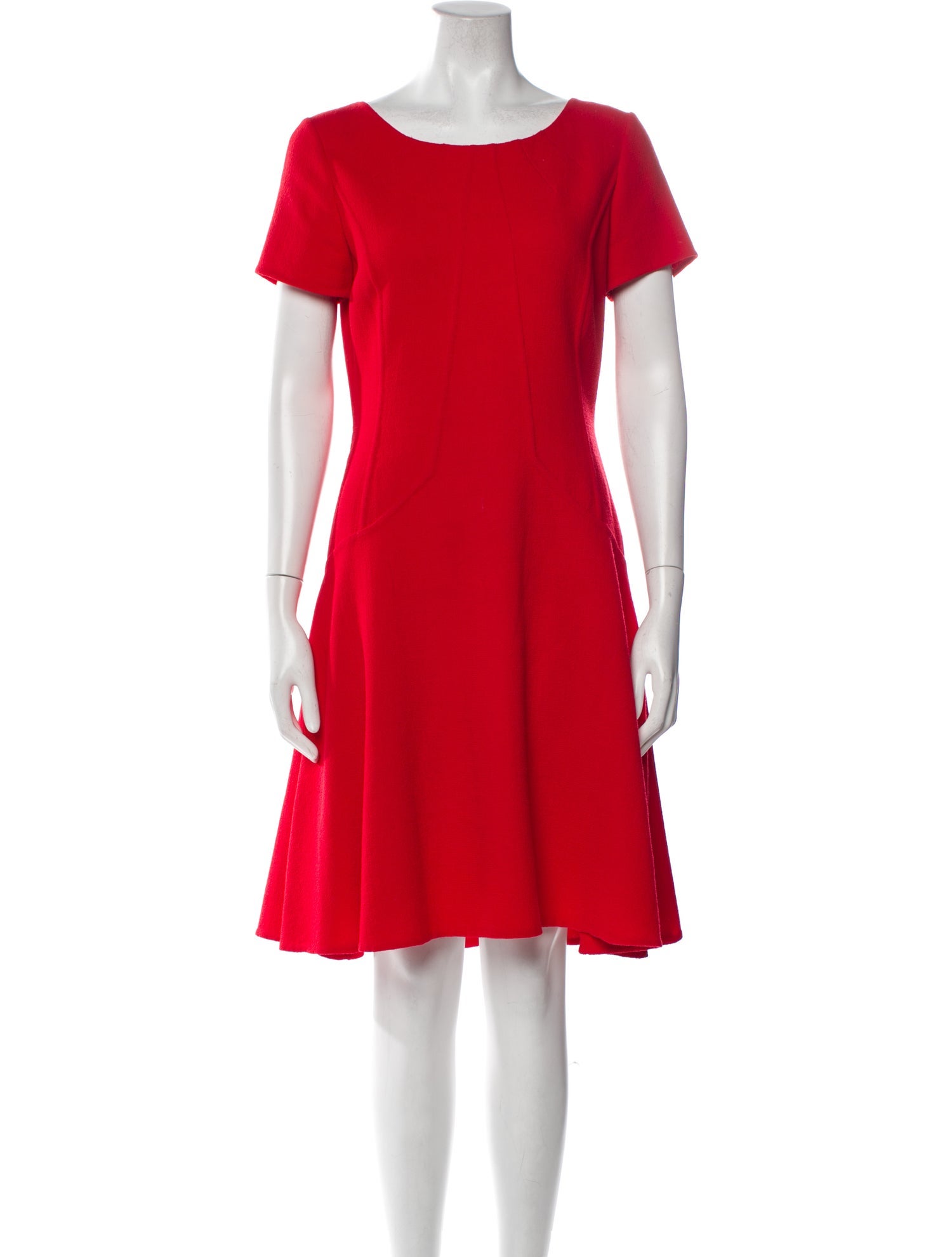 Oscar de la Renta Virgin Wool Knee-Length Dress