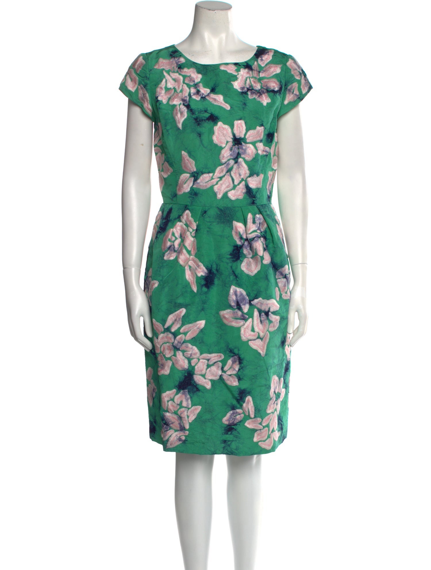 Oscar de la Renta Floral Print Knee-Length Dress