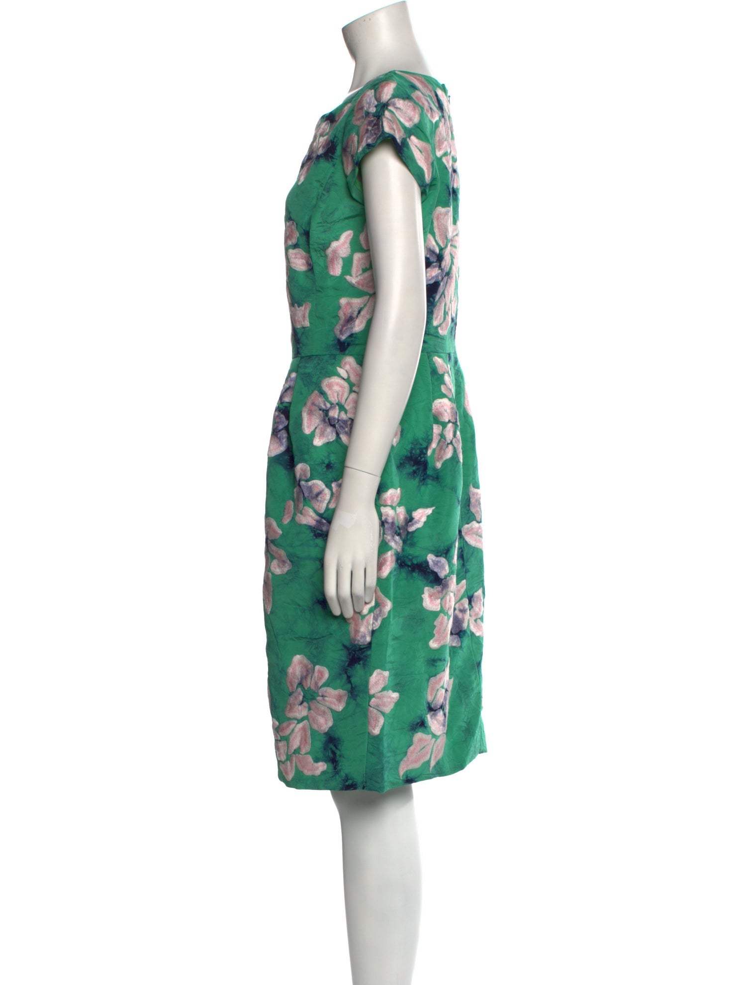 Oscar de la Renta Floral Print Knee-Length Dress