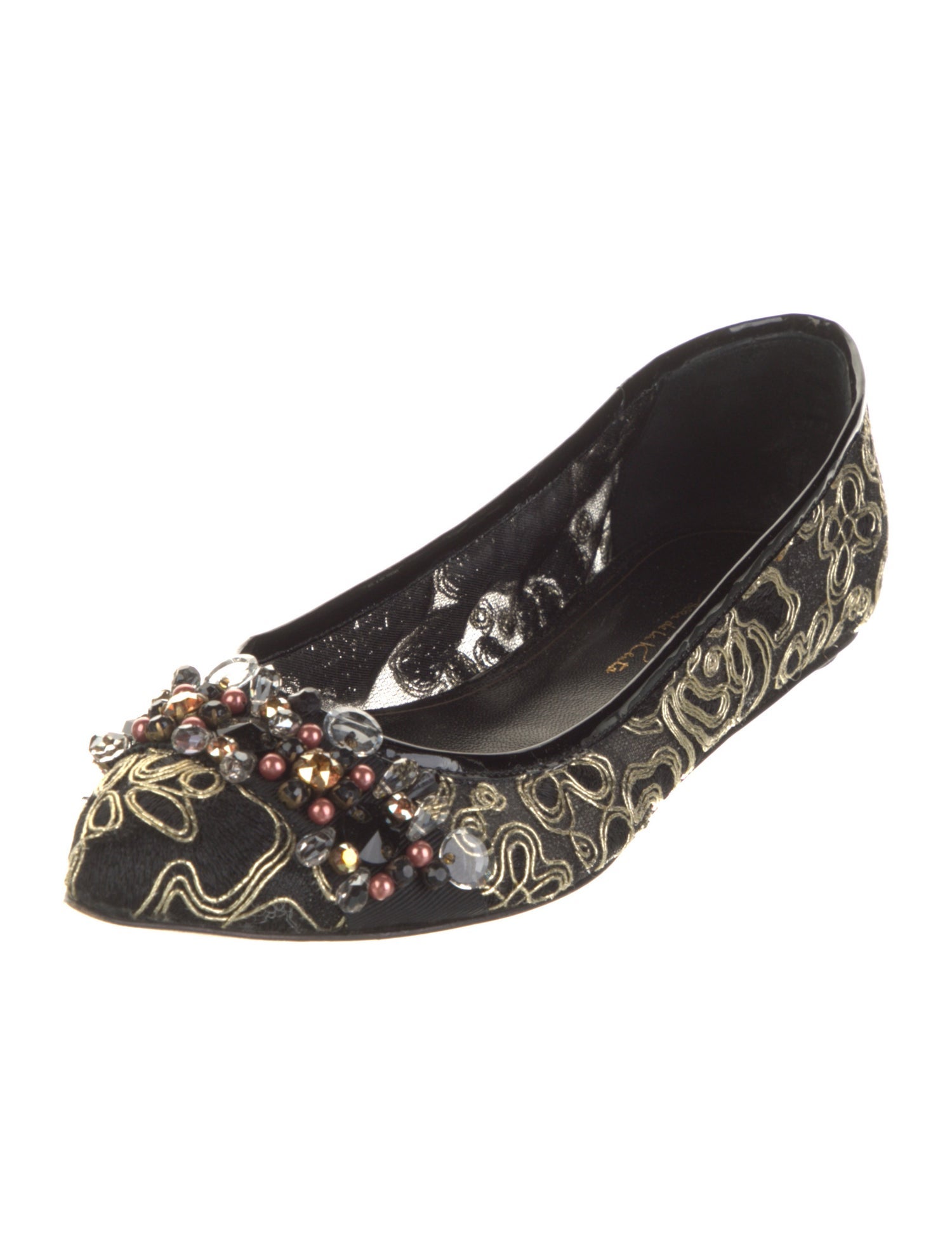 Oscar de la Renta Mesh Printed Ballet Flats