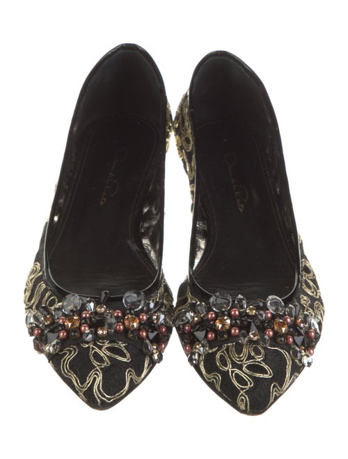 Oscar de la Renta Mesh Printed Ballet Flats