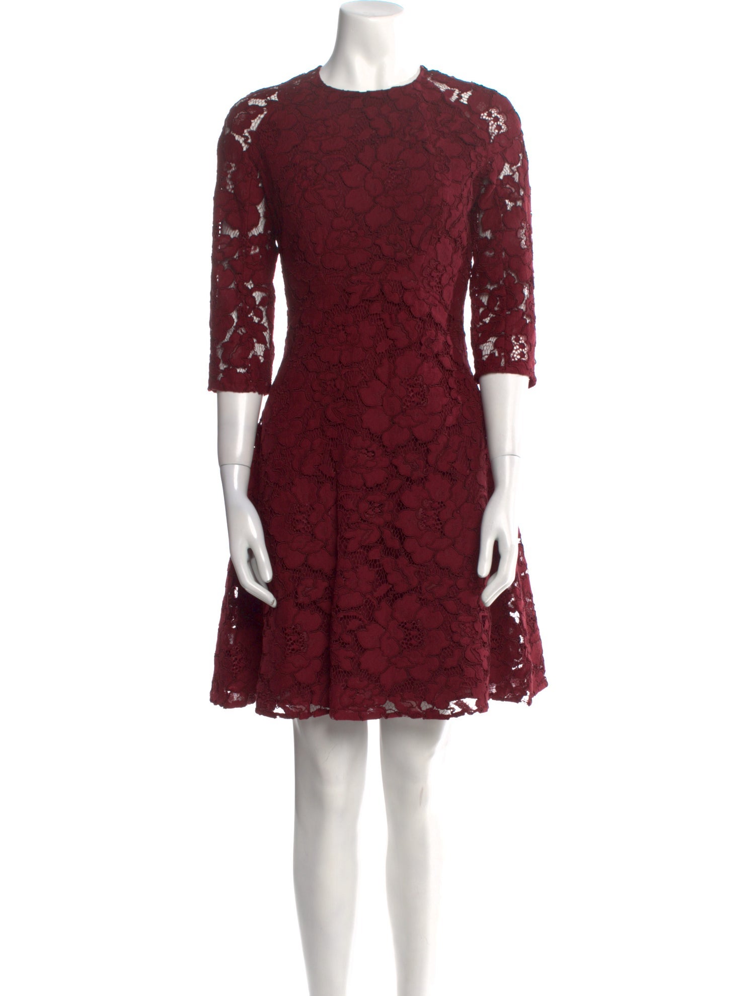 Oscar de la Renta Lace Pattern Knee-Length Dress