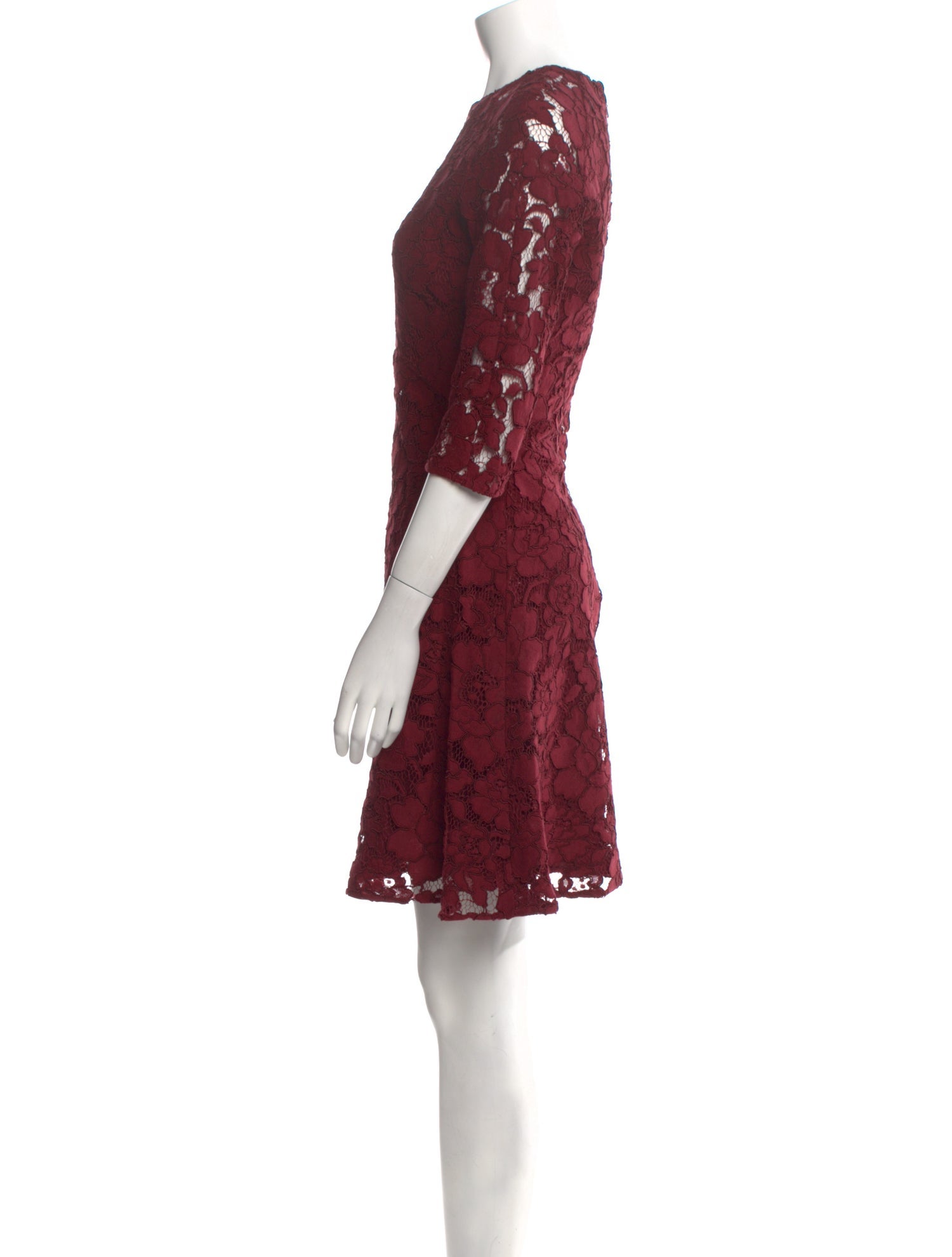 Oscar de la Renta Lace Pattern Knee-Length Dress