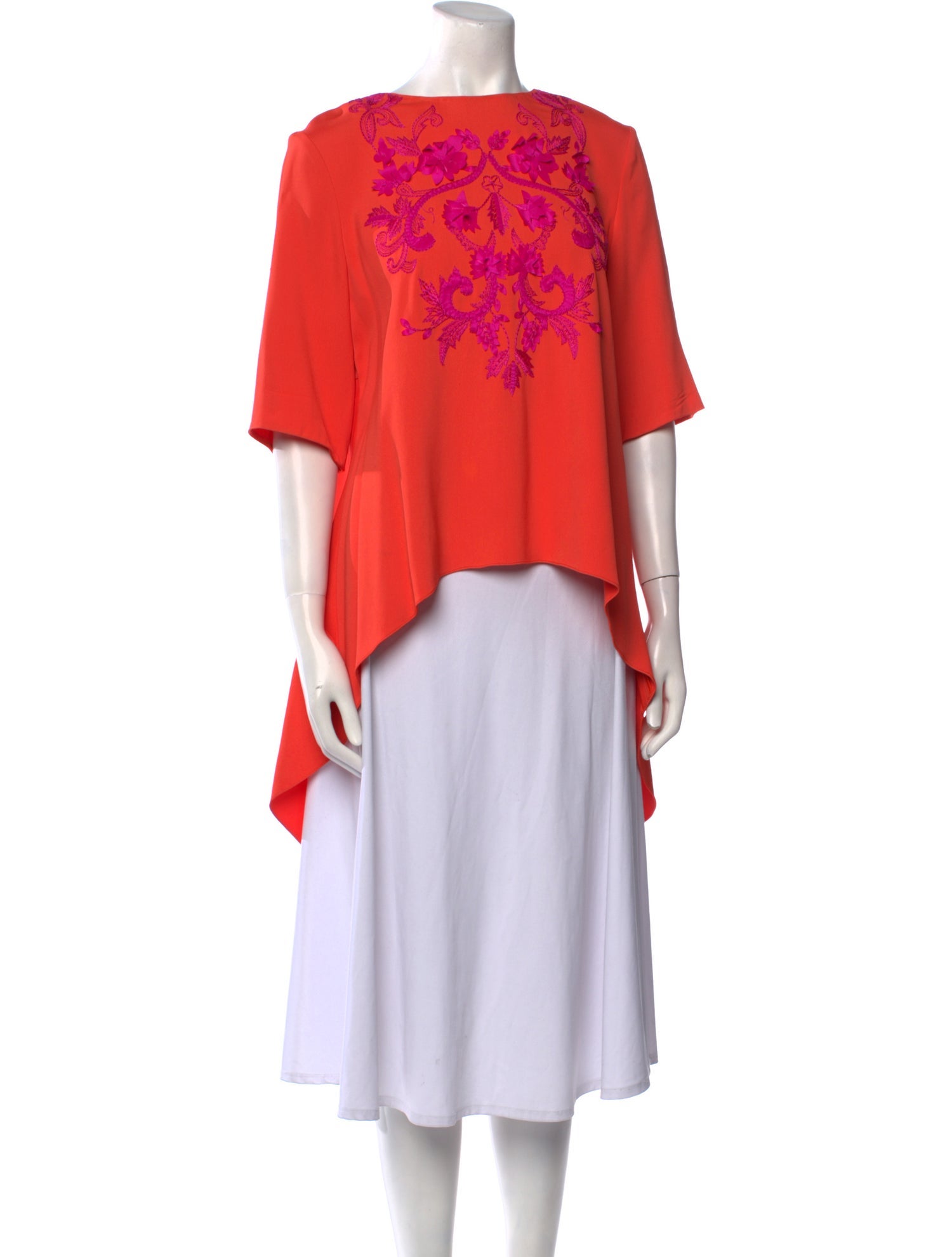 Oscar de la Renta Printed Bateau Neckline Tunic