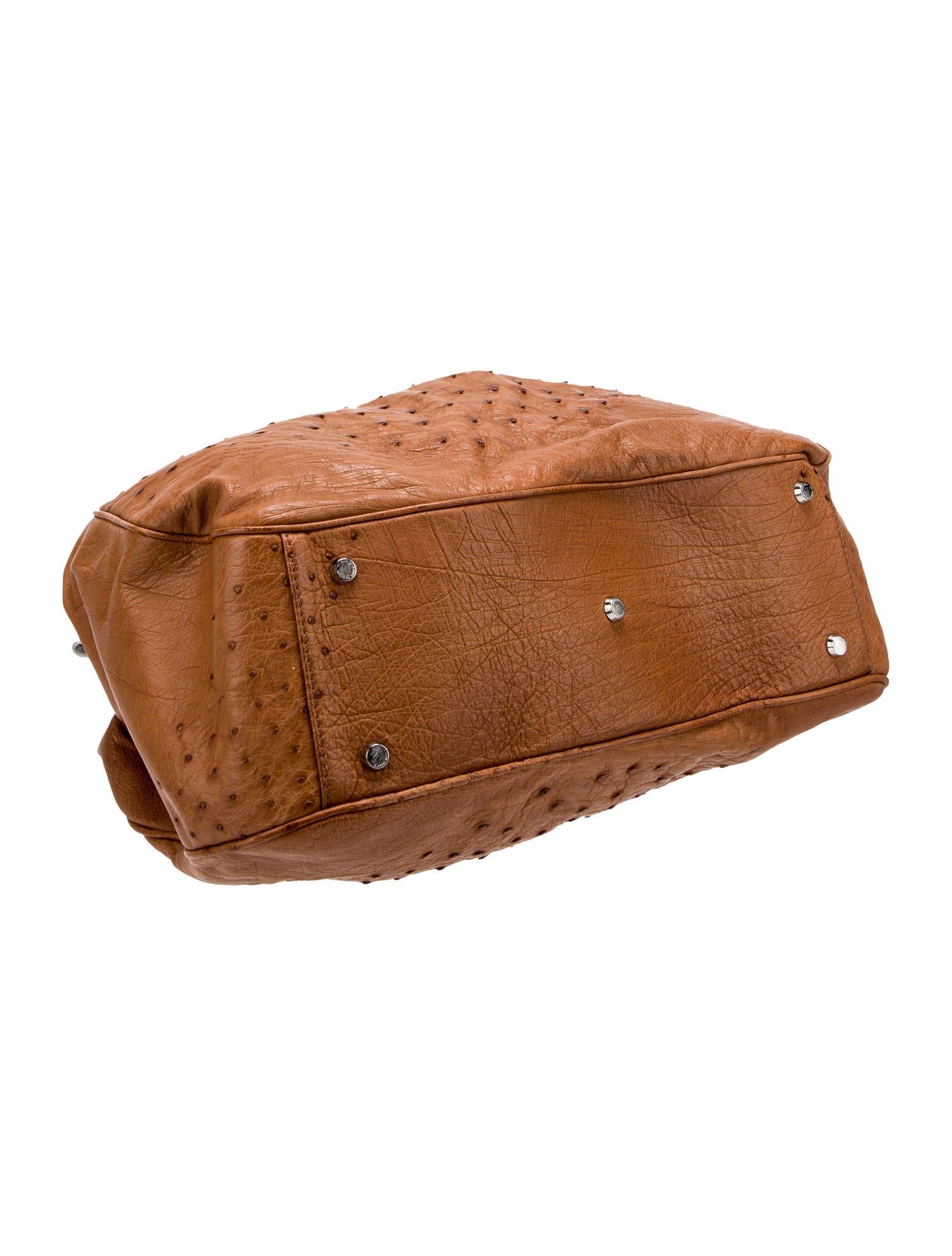 Oscar de la Renta Ostrich Top Handle Bag Large