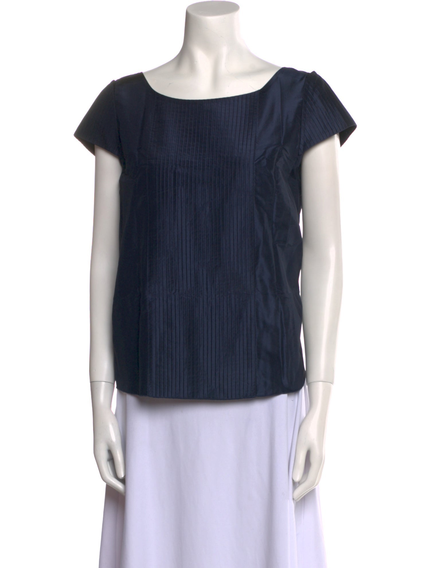 Oscar de la Renta Silk Bateau Neckline Blouse w/ Tags