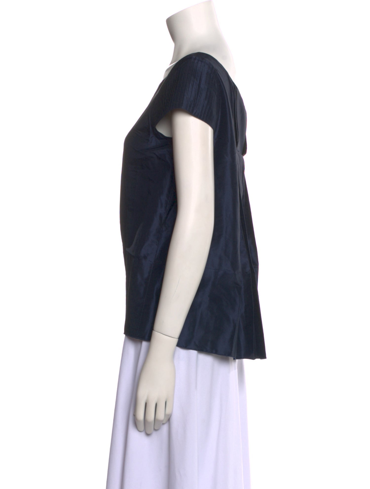 Oscar de la Renta Silk Bateau Neckline Blouse w/ Tags