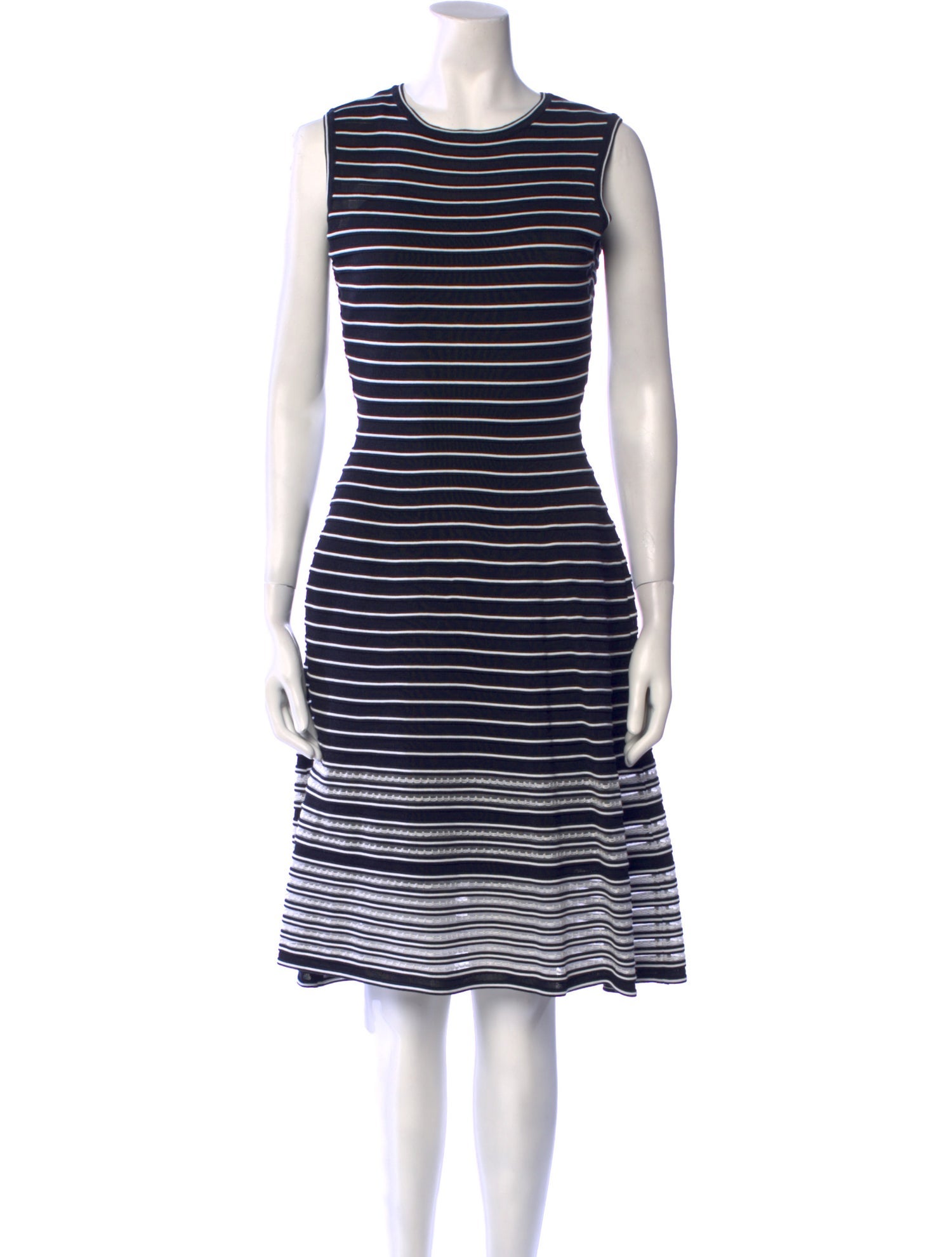 Oscar de la Renta Striped Knee-Length Dress
