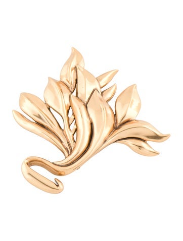 Oscar de la Renta Pin Foliage Leaf Brooch