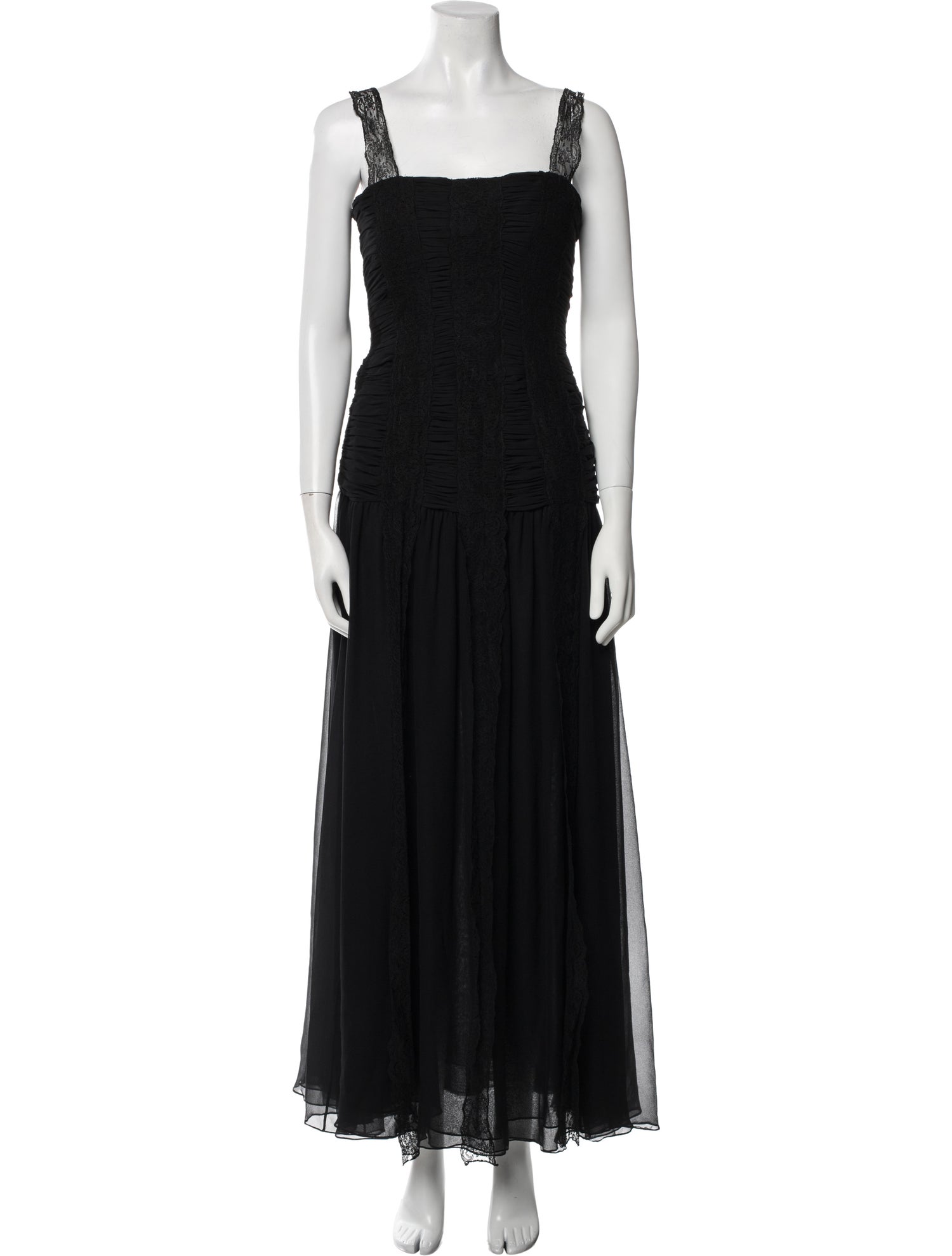 Oscar de la Renta Square Neckline Long Dress