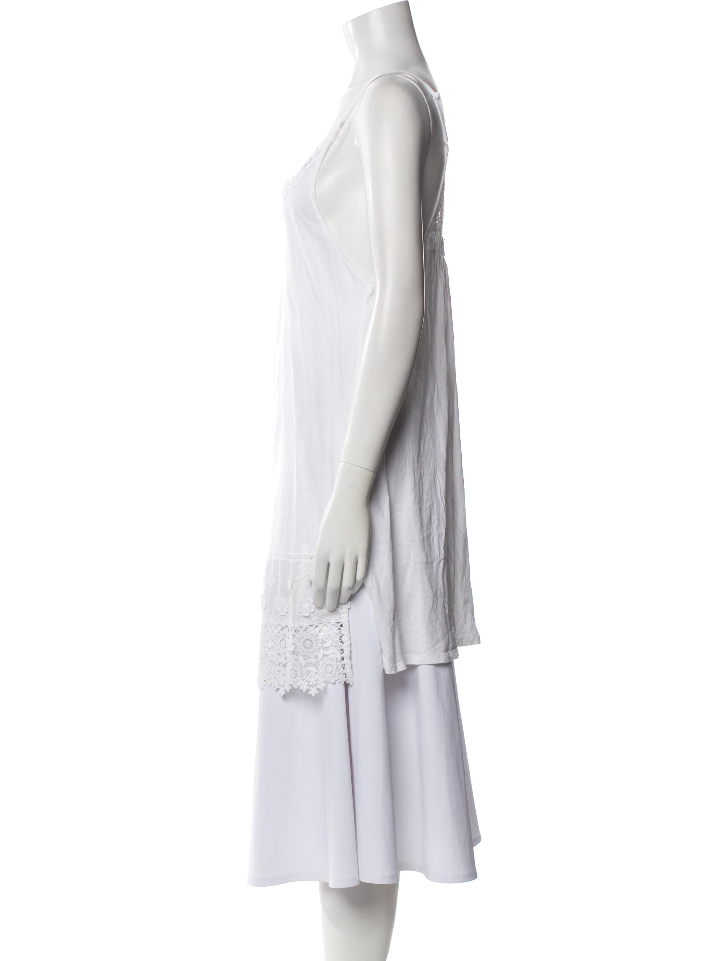 Oscar de la Renta V-Neck Sleeveless Tunic