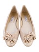 Oscar de la Renta Leather Ruffle Embellishment Ballet Flats