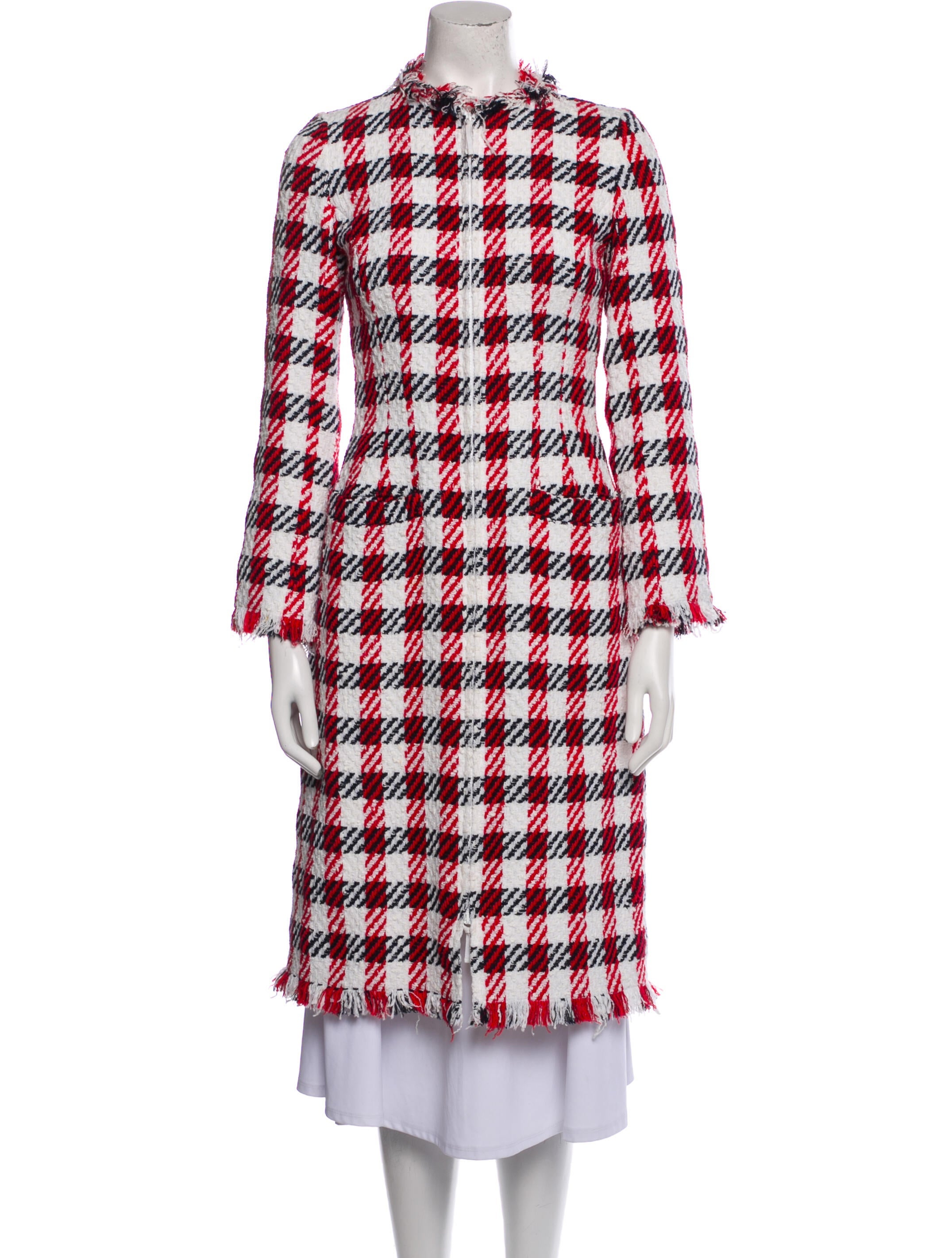 Oscar de la Renta 2018 Plaid Print Coat
