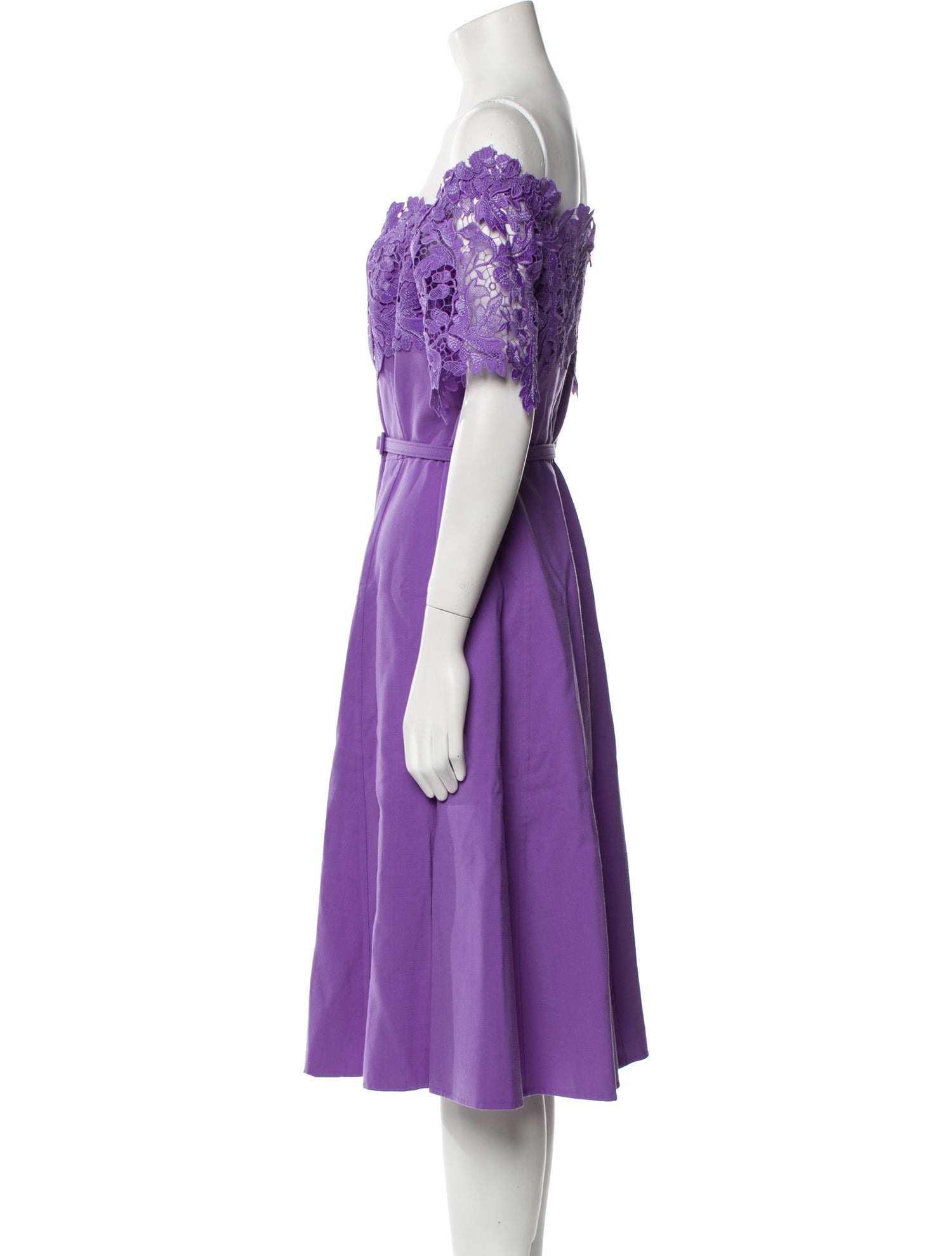 Oscar de la Renta Virgin Wool Midi Length Dress
