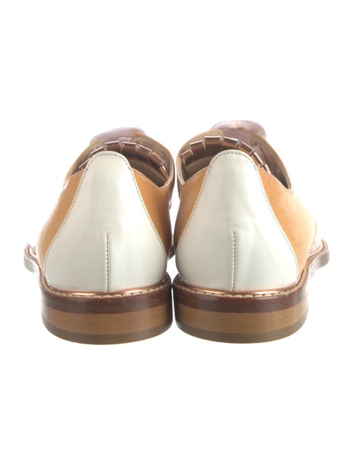 Oscar de la Renta Leather Fringe Trim Accent Oxfords