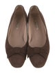 Oscar de la Renta Suede Bow Accents Ballet Flats