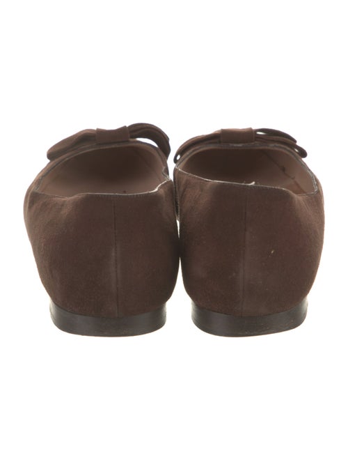 Oscar de la Renta Suede Bow Accents Ballet Flats