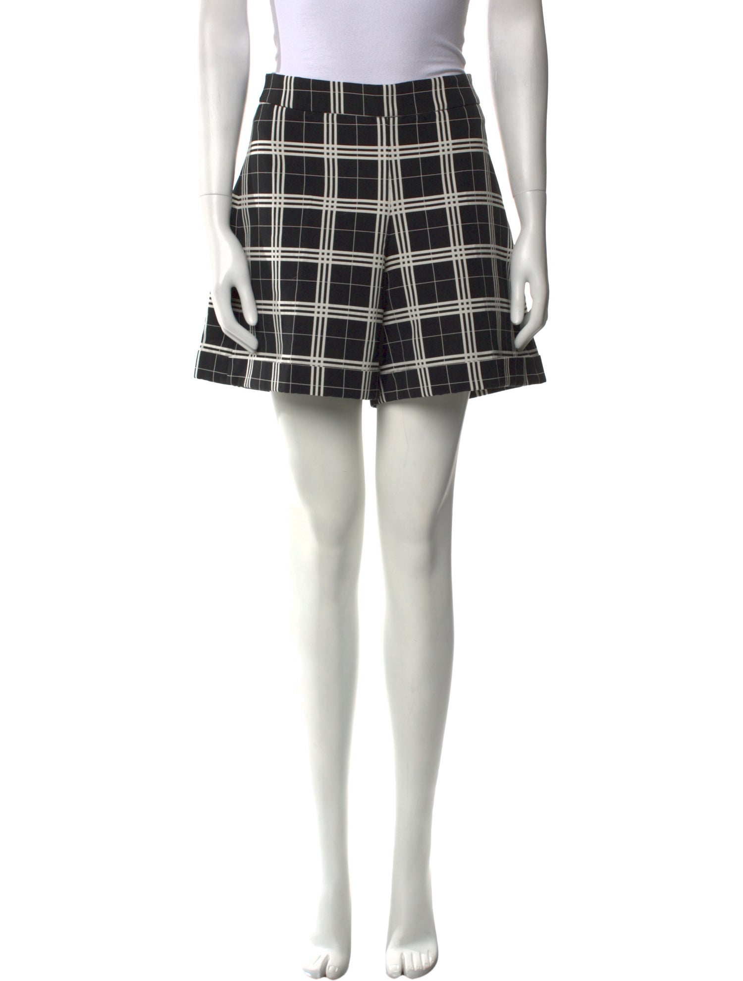 Oscar de la Renta Plaid Print Mini Shorts